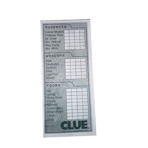 Vintage 2002 Clue Suspect Sheets Double Sided 12 Sheets Parts Parker Brothers